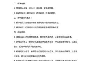 小学篮球训练教案全集下载